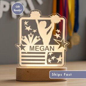 Personalized Cheerleader Night Light – Custom LED Lamp for Cheer Fans